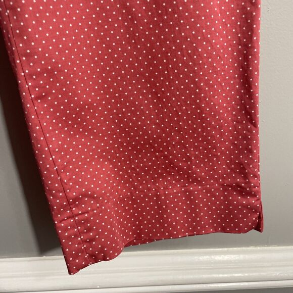 Talbots Women’s 12 Pink Polka Dot Crop Pants Straight Leg Polished Prep - Picture 3 of 12